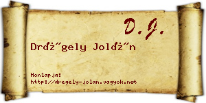 Drégely Jolán névjegykártya