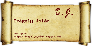 Drégely Jolán névjegykártya